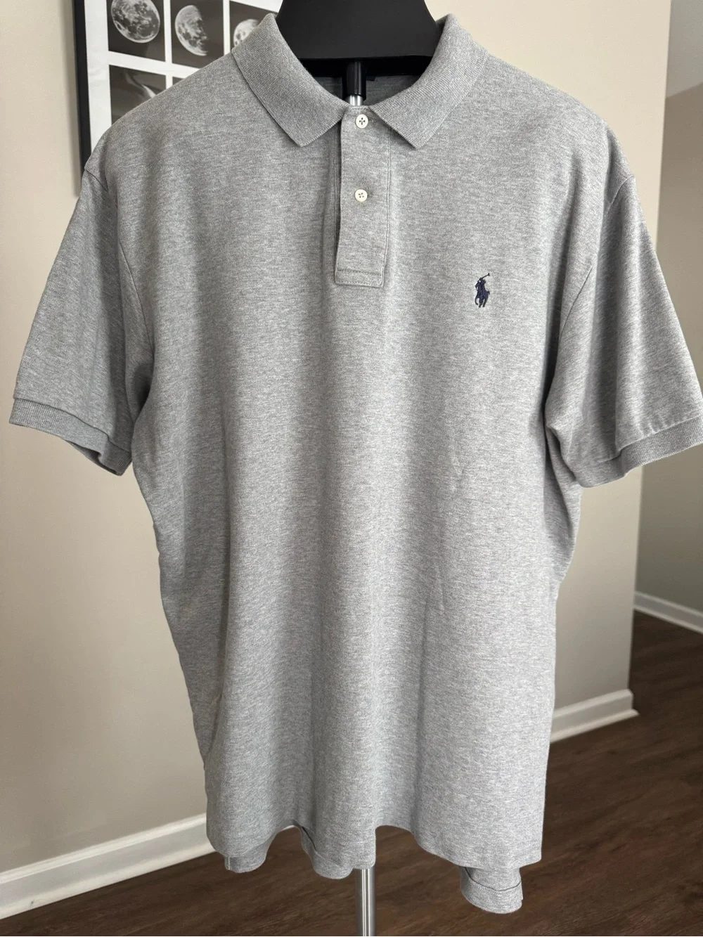 Polo Ralph Lauren Light Gray Polo Shirt with Navy Pony